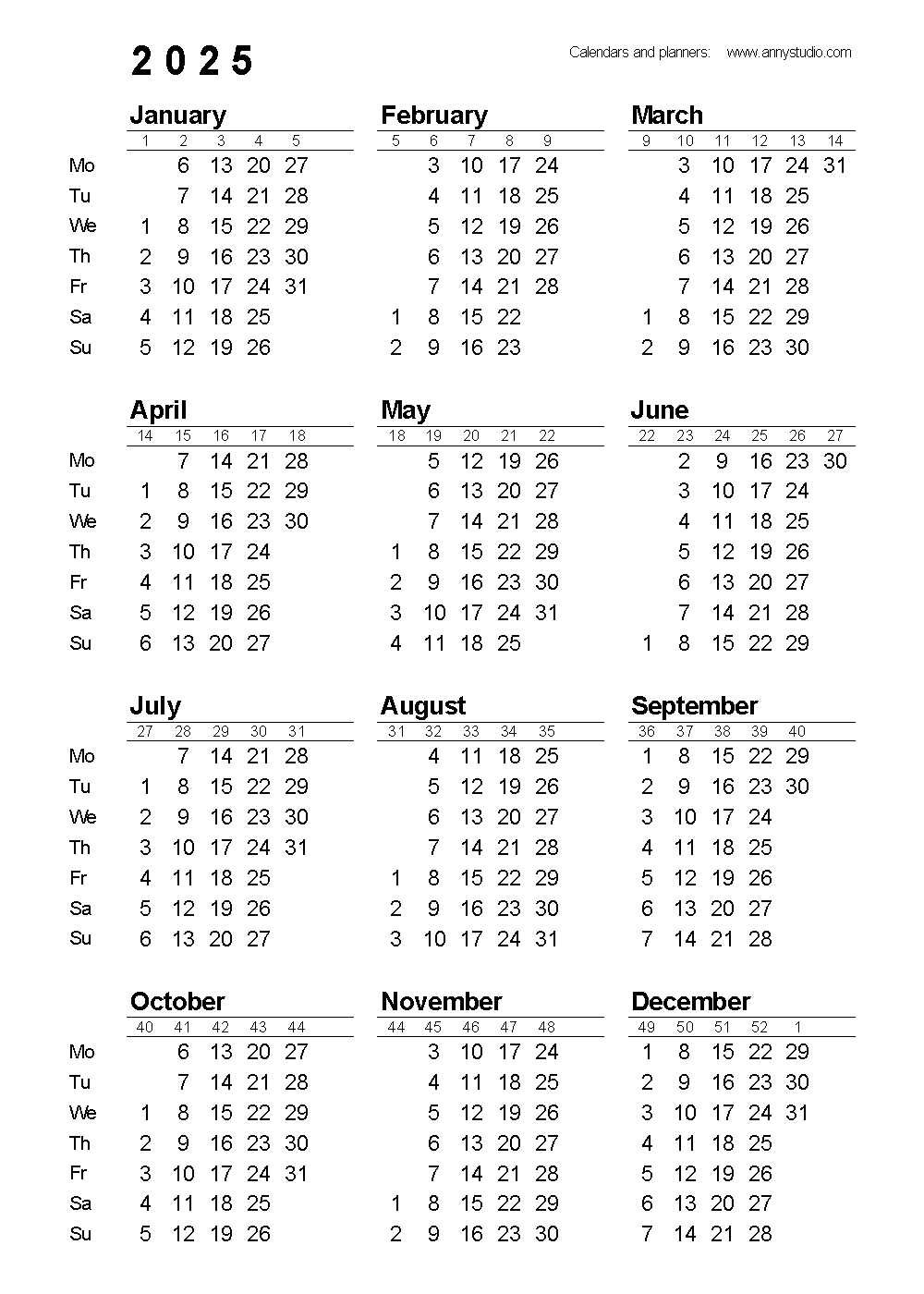 5 week blank calendar template