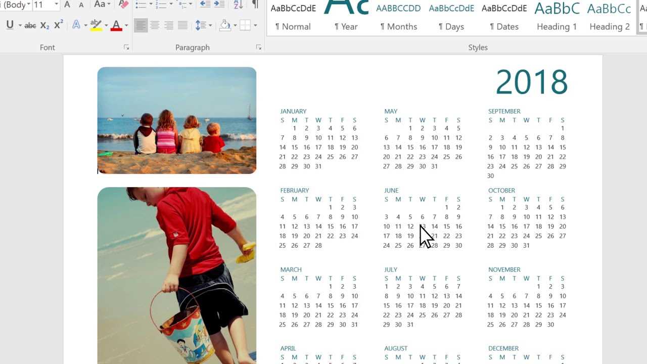 ms office templates calendar