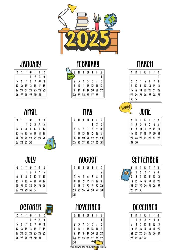 free school year calendar templates