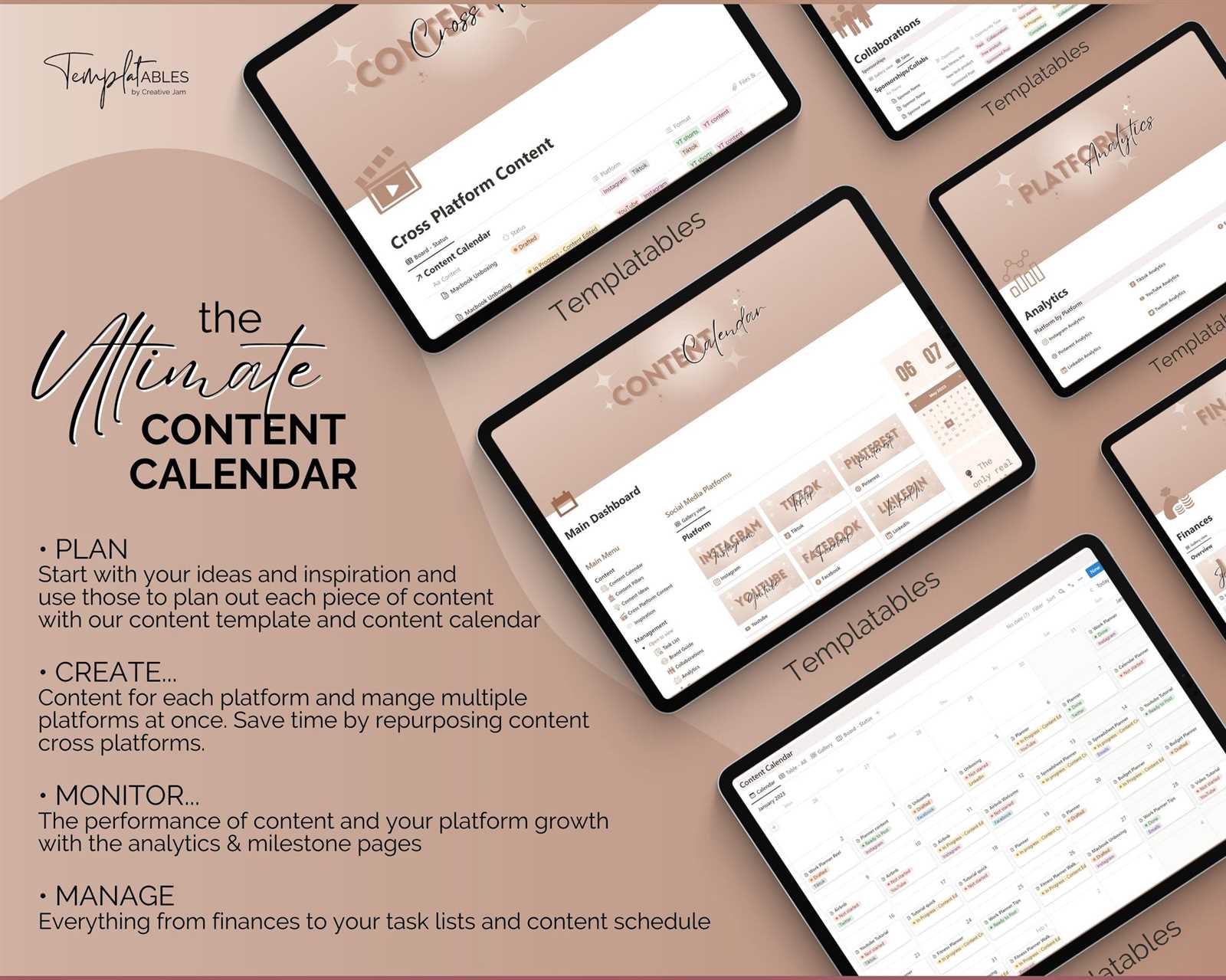 social media content calendar template notion