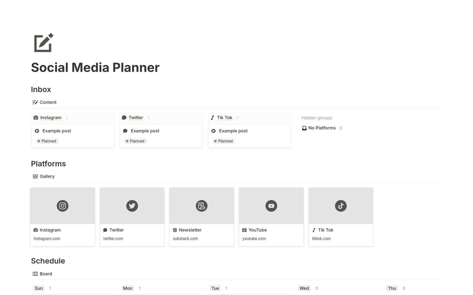 free social media calendar templates