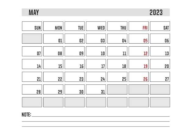 month of may calendar template