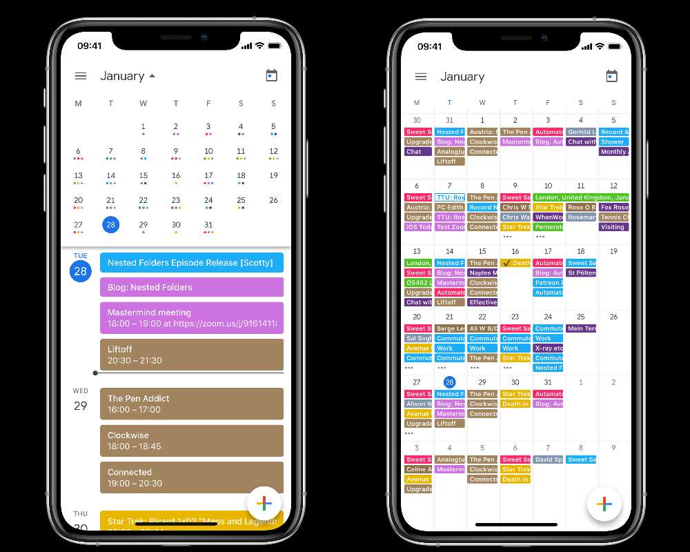 iphone calendar template