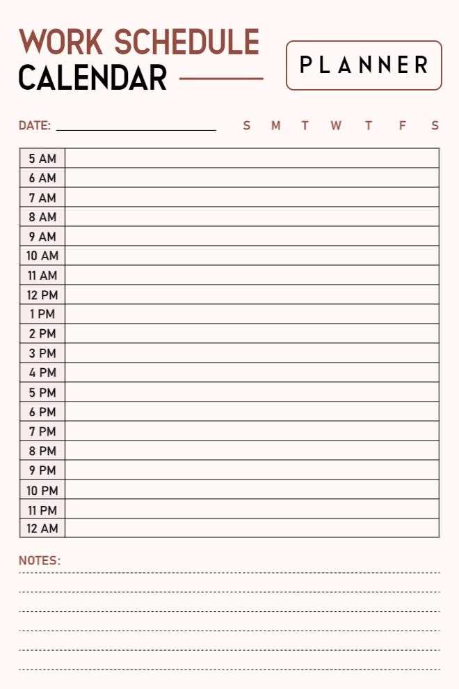 free time management calendar template