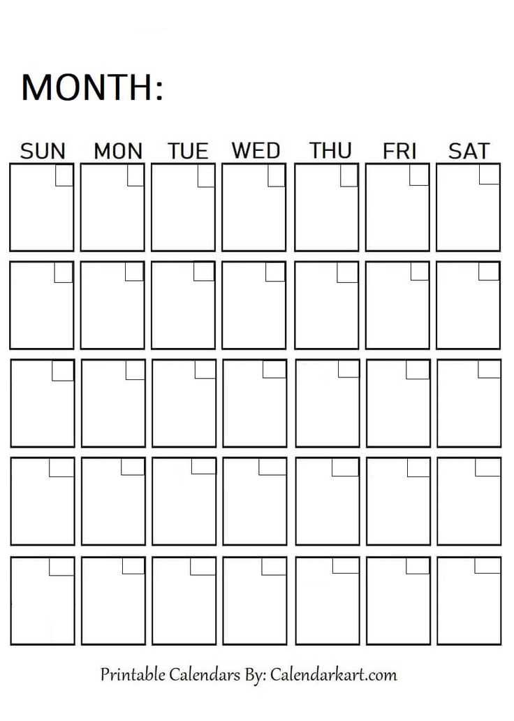 july month calendar template