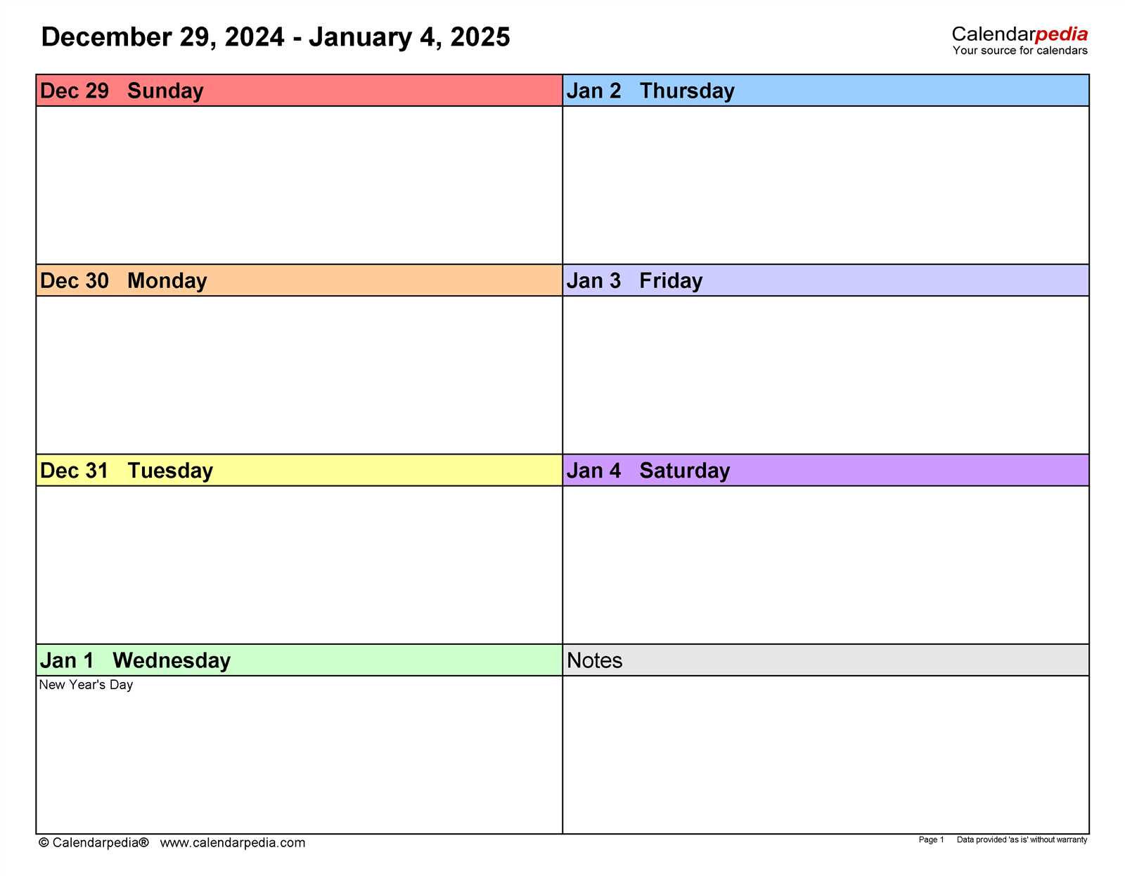 free training calendar template 2025