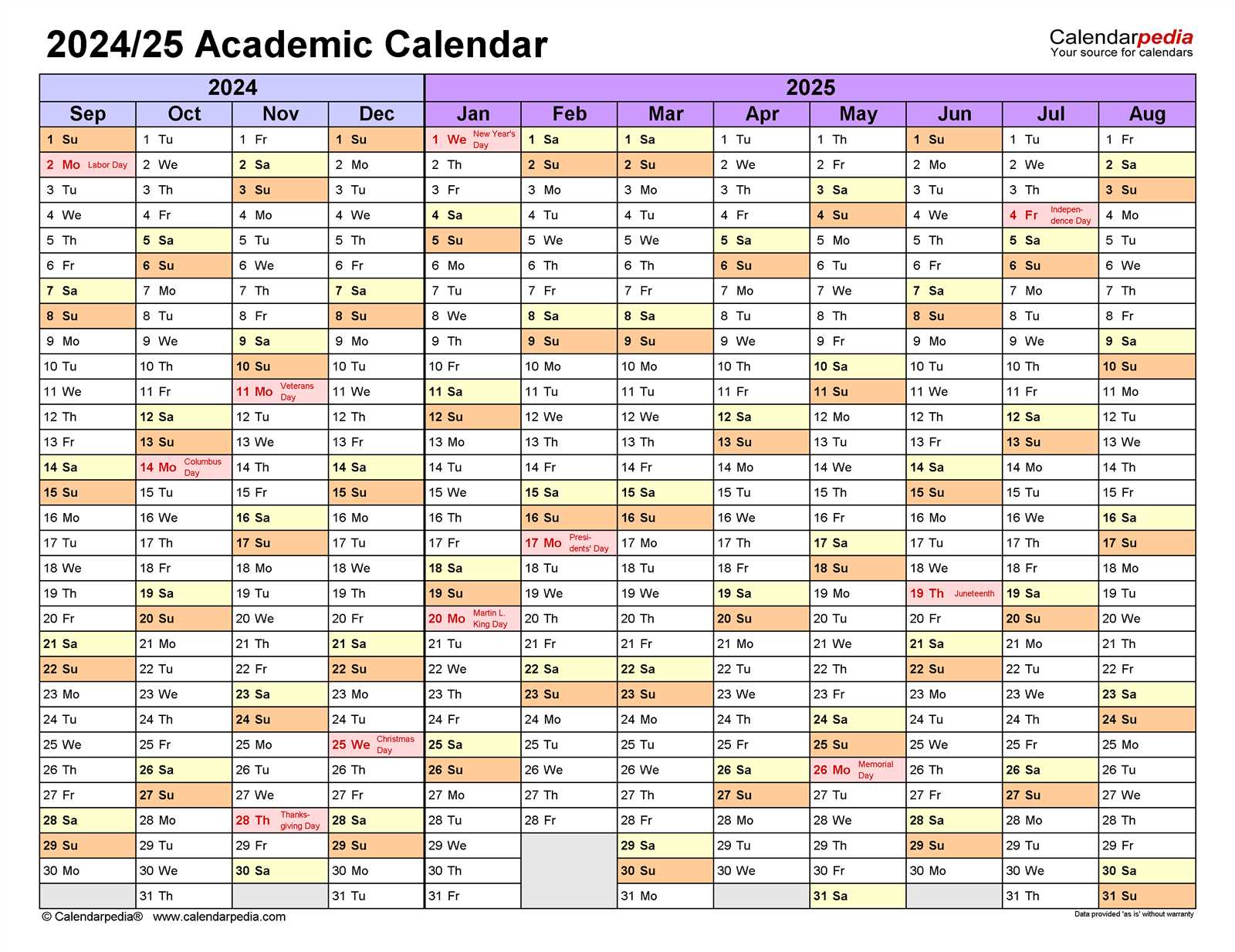 teaching calendar template