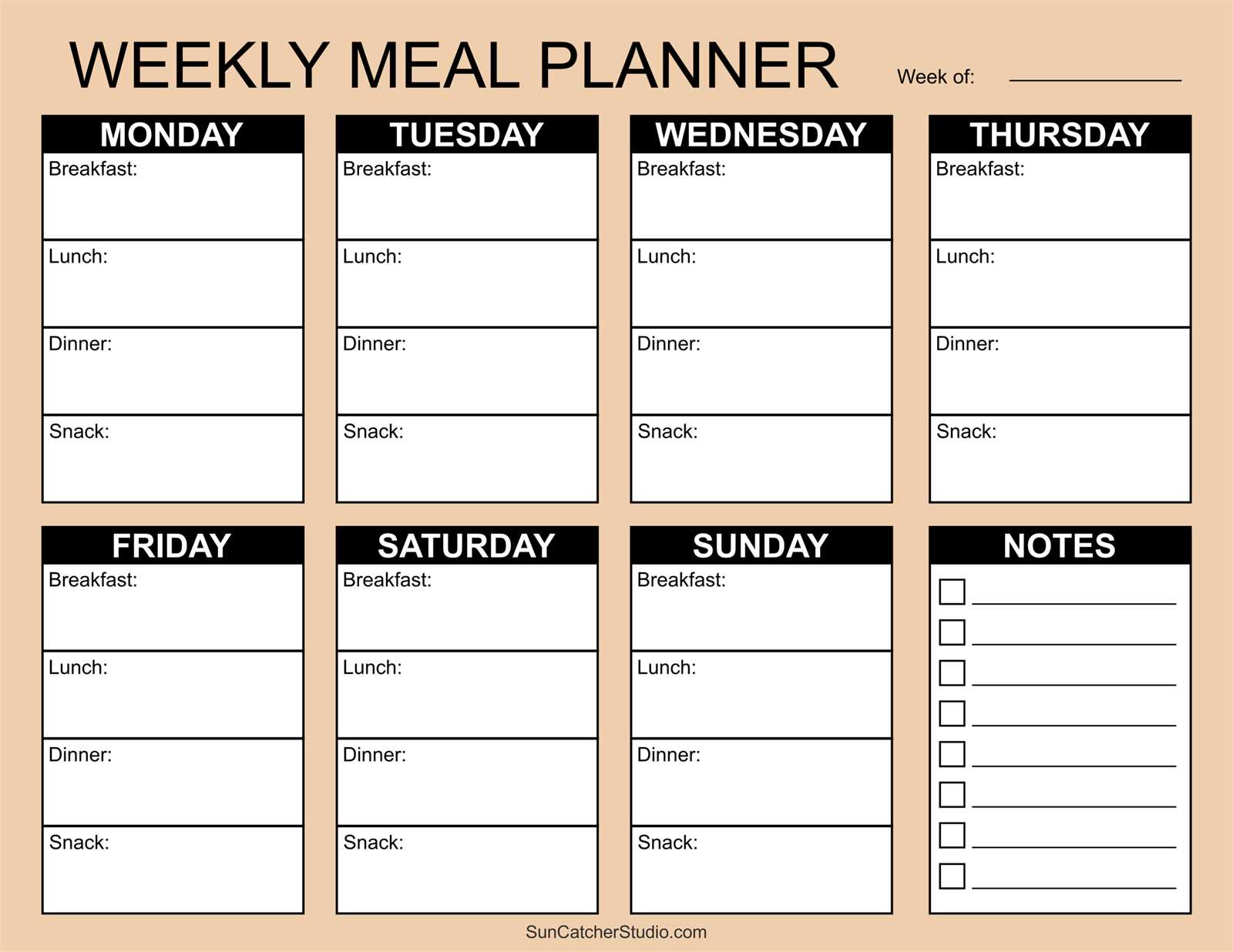 free diet calendar template