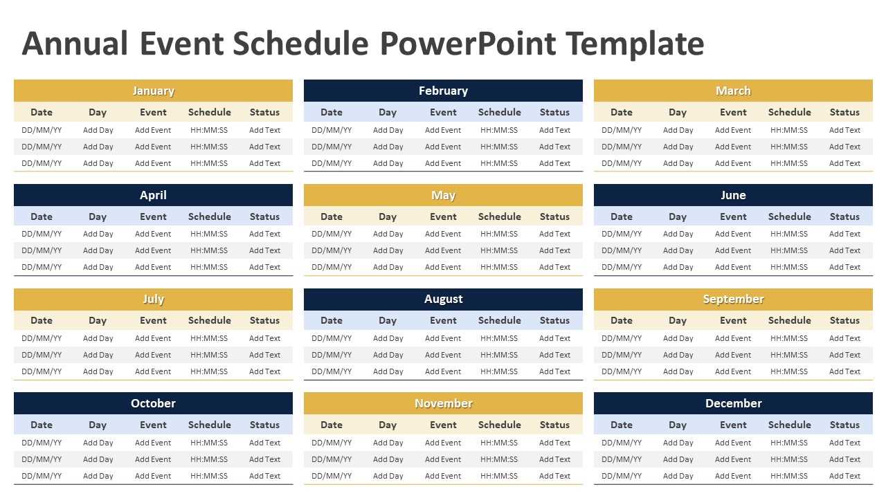 calendar of events template