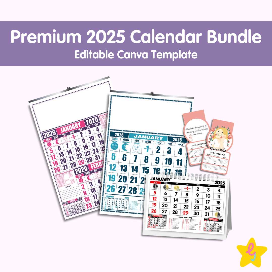 free writable calendar template 2025