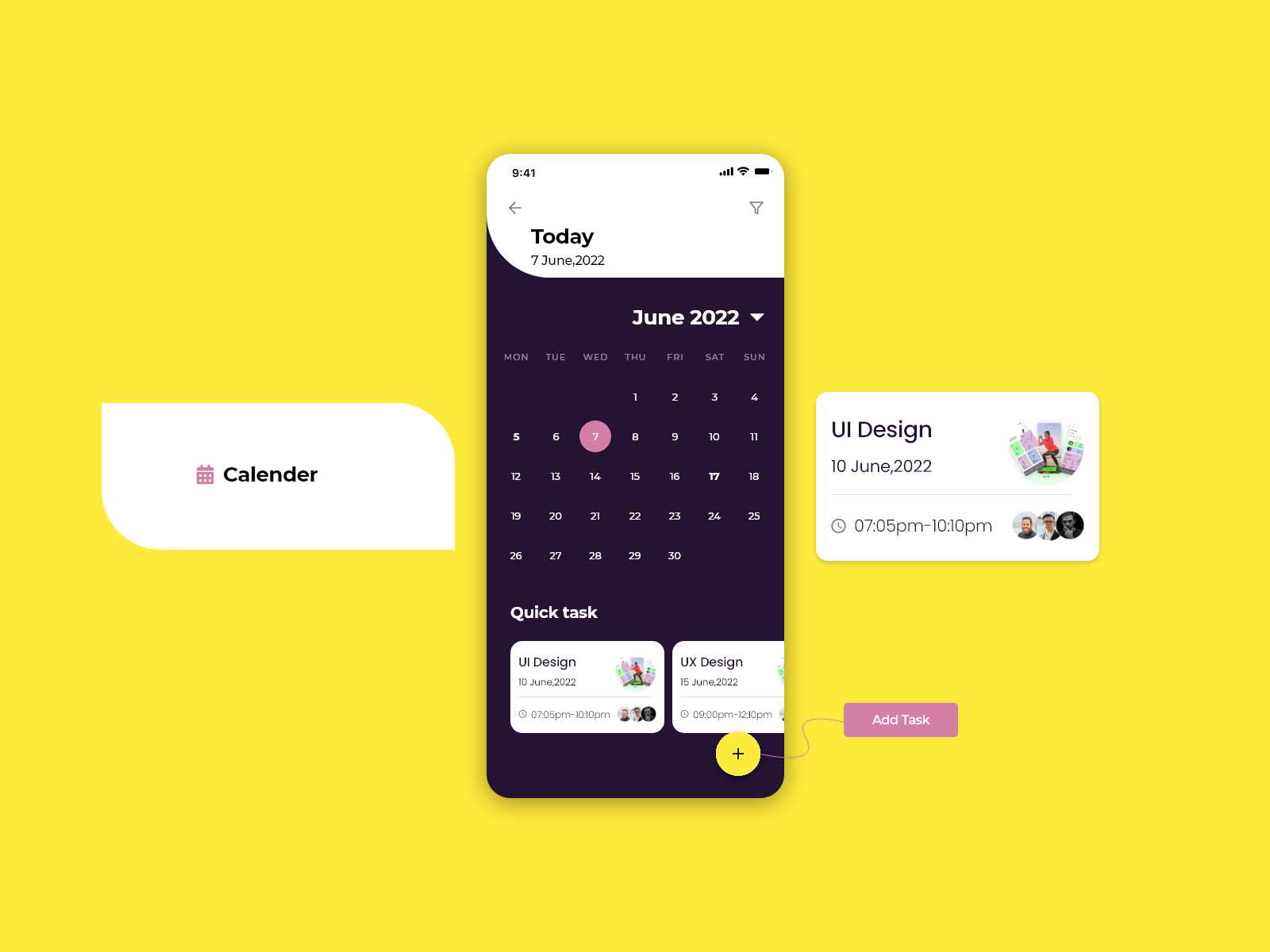 calendar template adobe xd