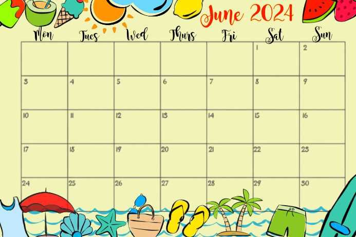 calendar template for june