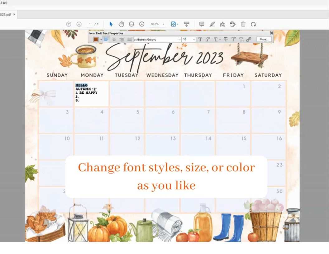 editable october calendar template