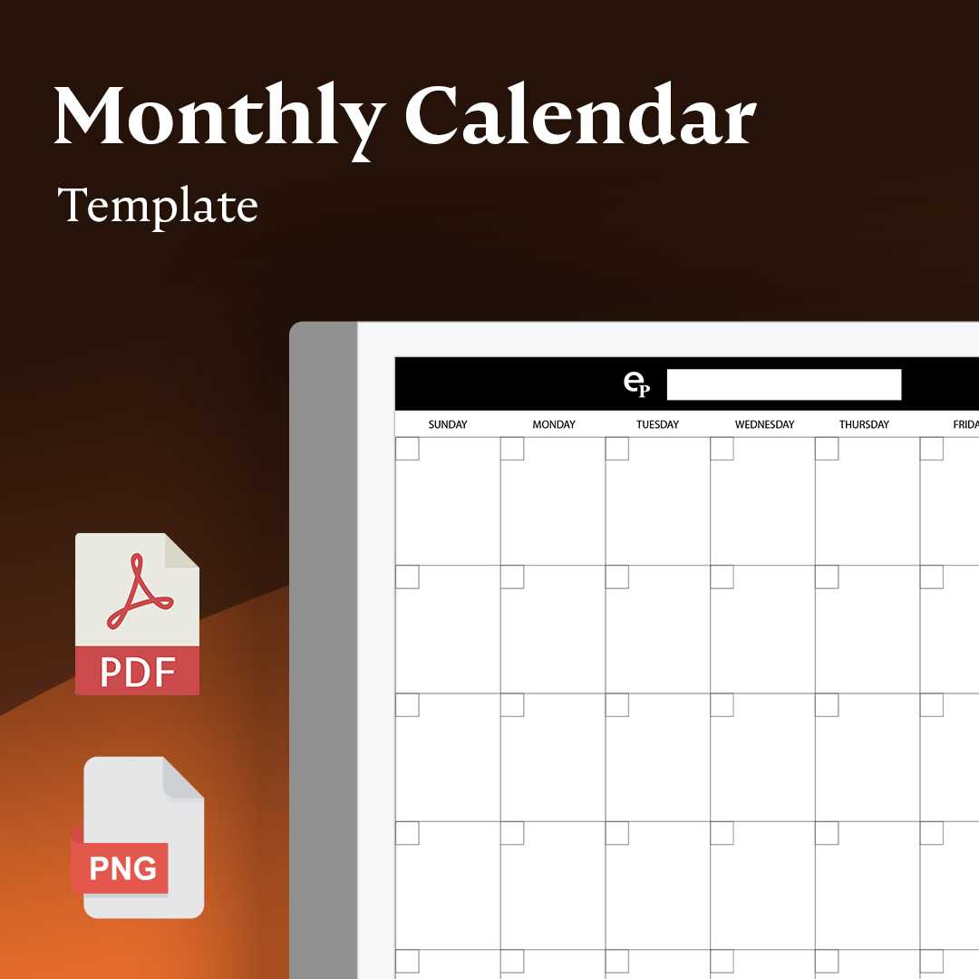 free printable monthly calendar template