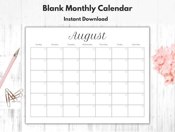 pretty blank calendar template