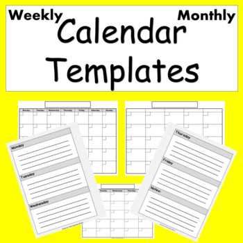 weekly calendar template free printable