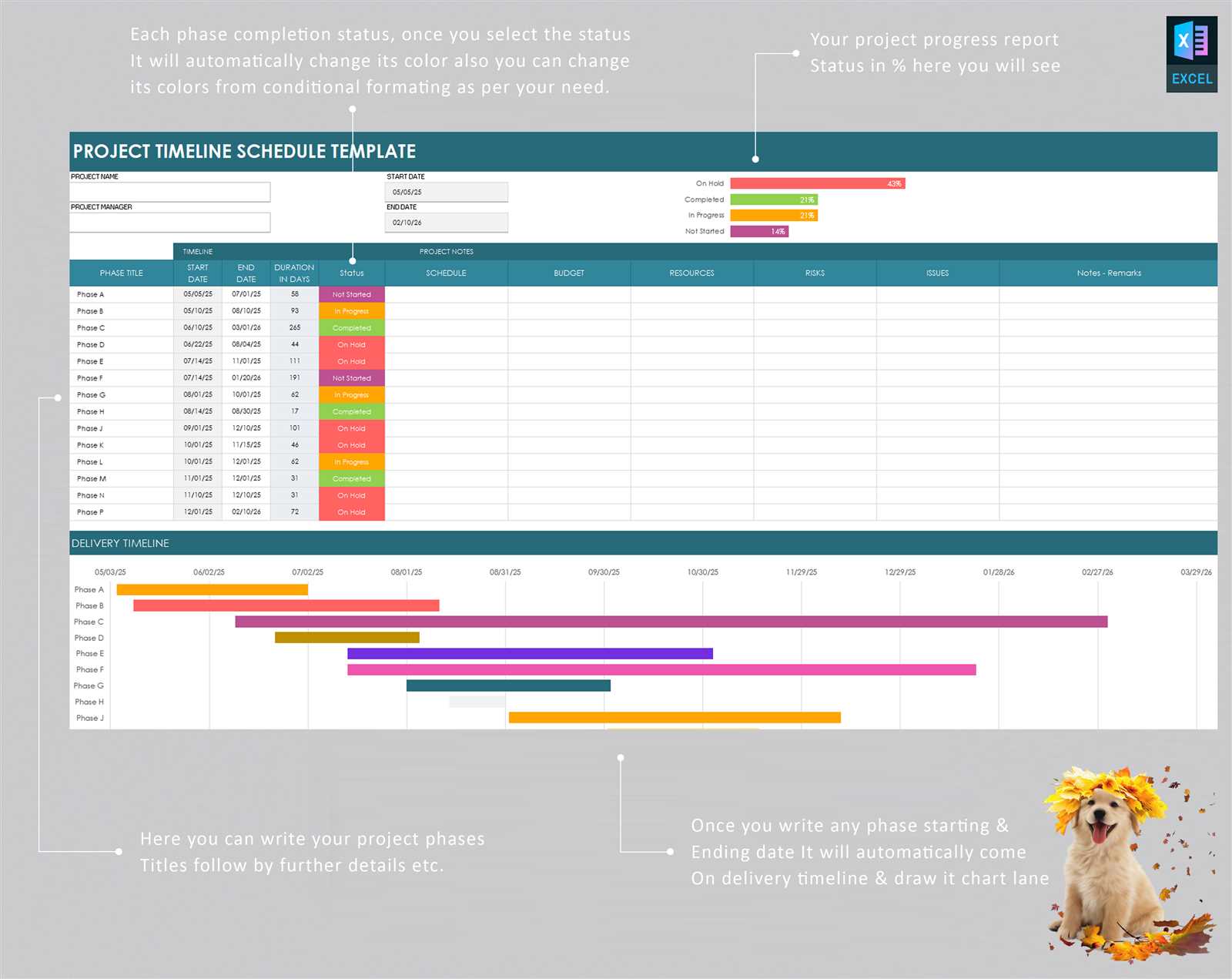 timeline template calendar