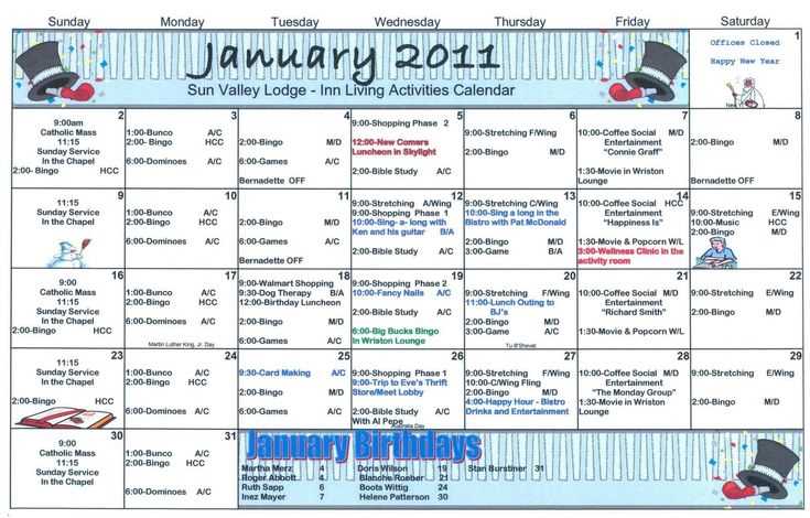 free activity calendar template for seniors