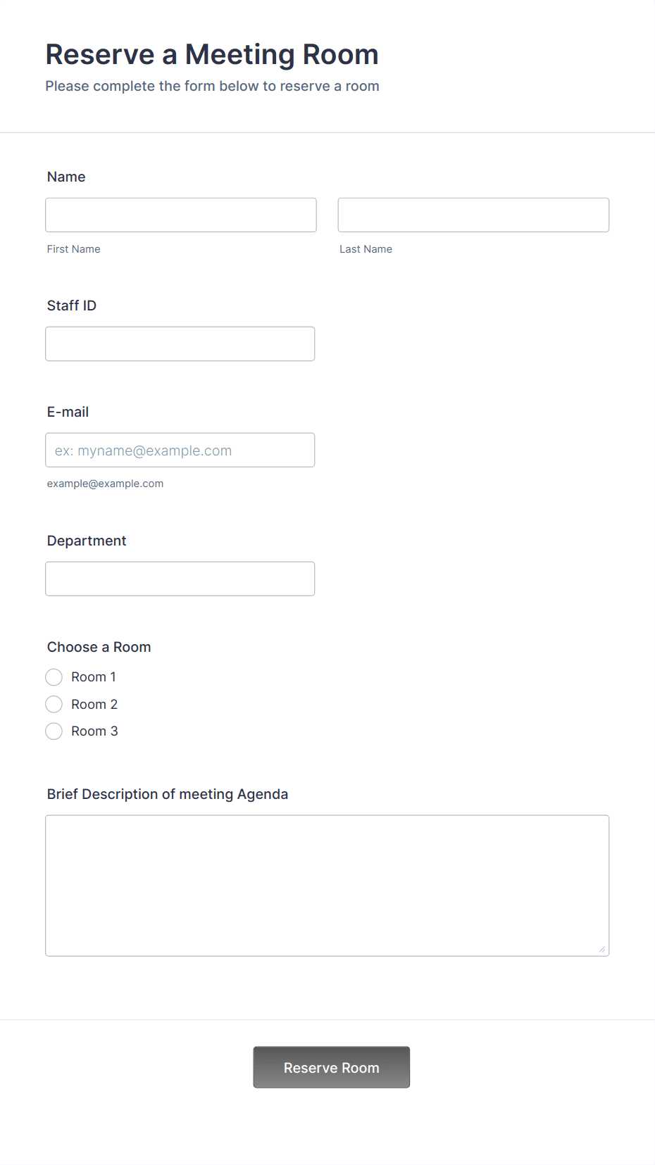 boardroom booking calendar template