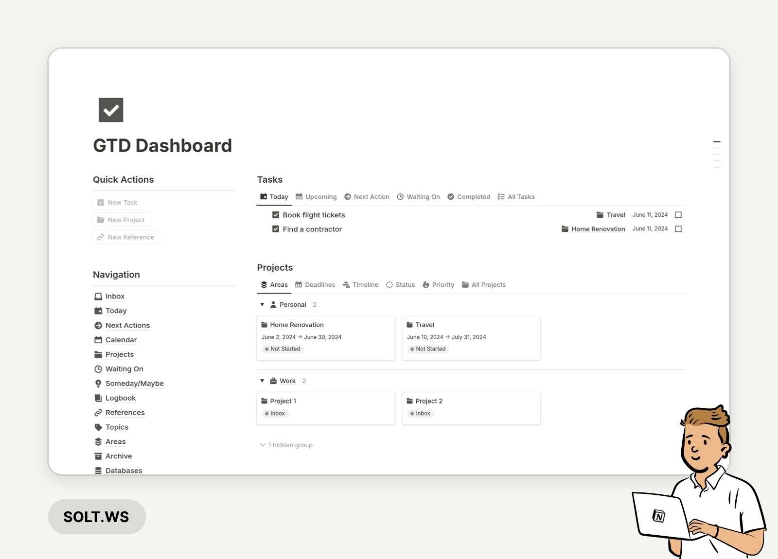 gtd calendar template