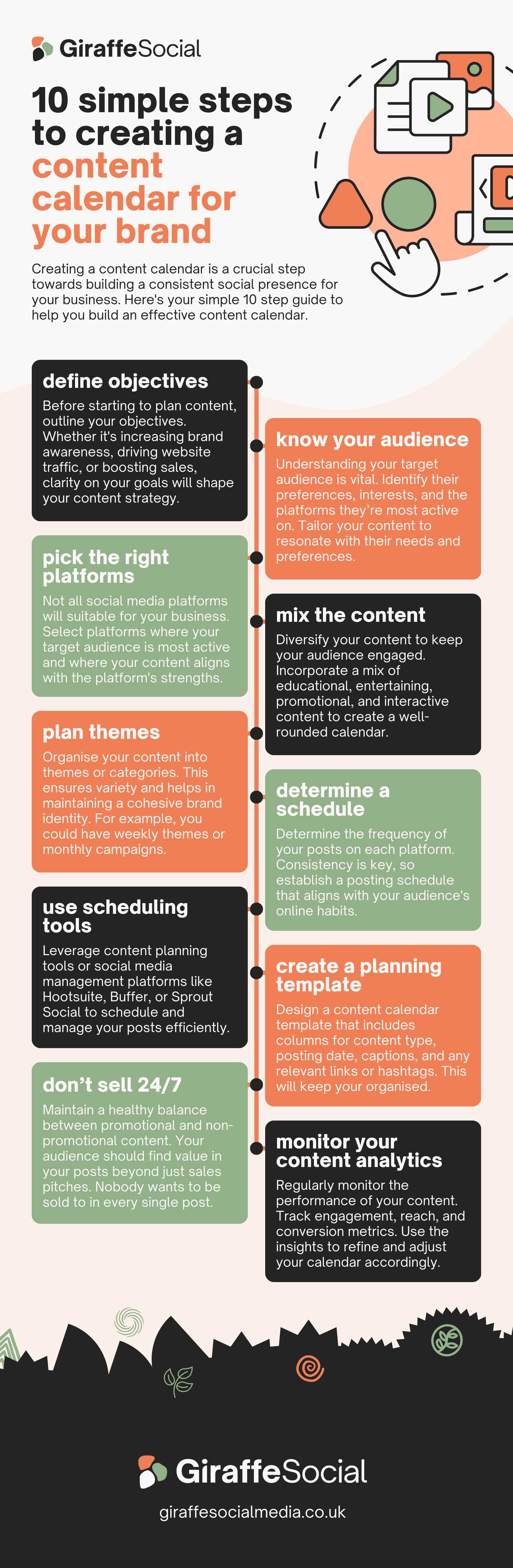 online content calendar template