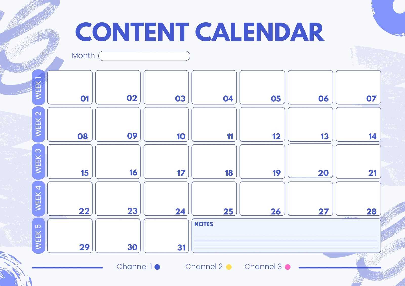 hanging calendar template