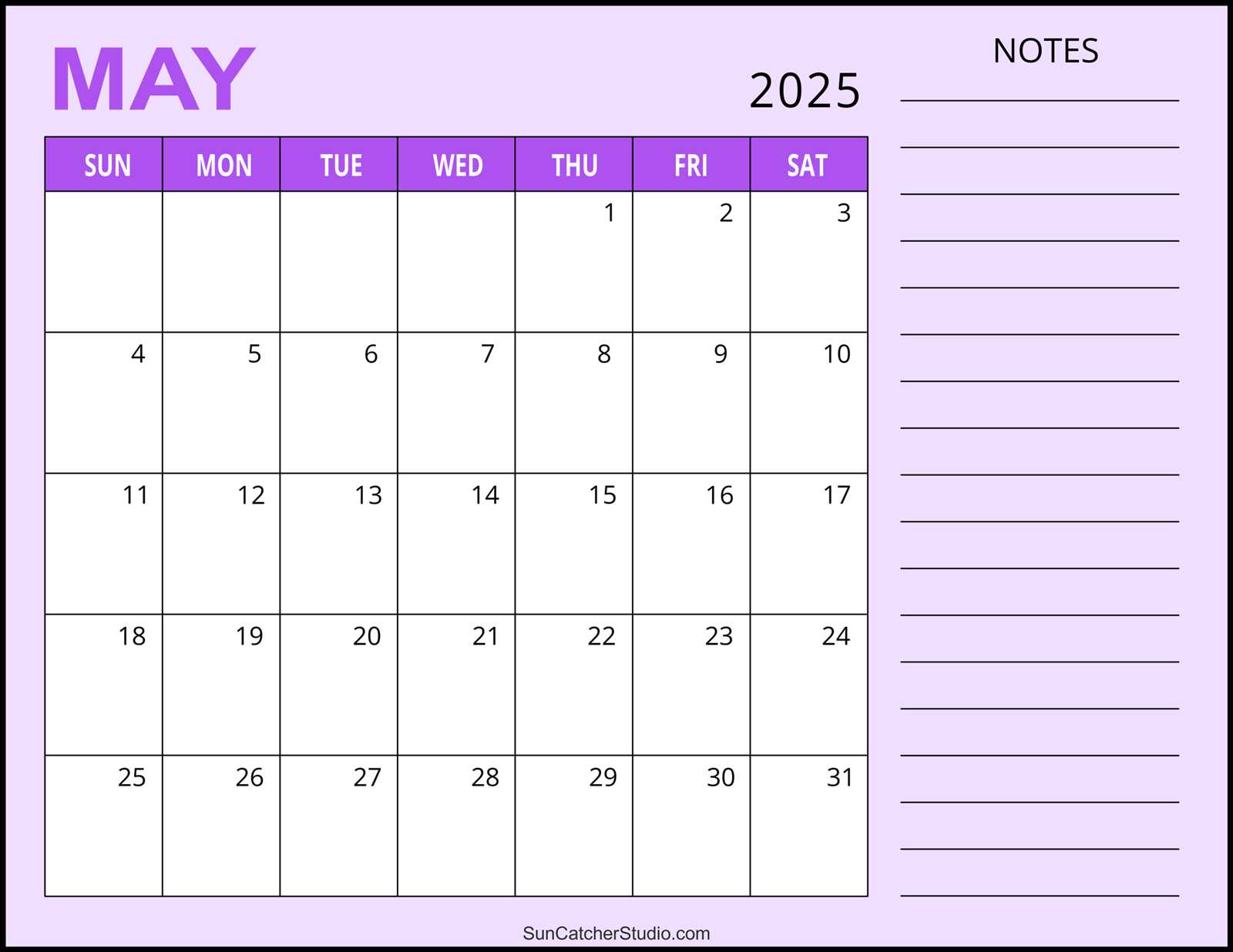 free may calendar template 2025