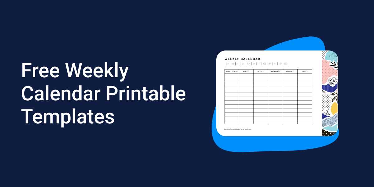 printable weekly calendar template