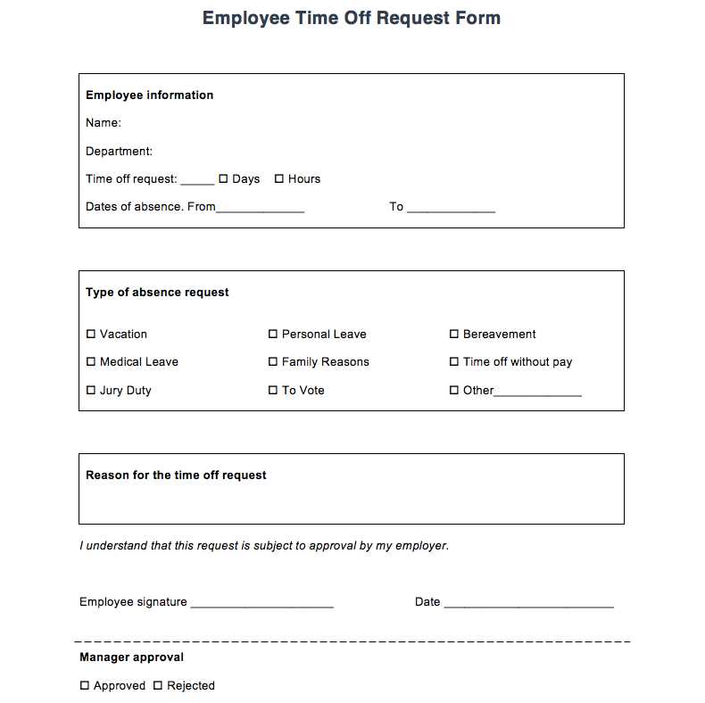 employee request off calendar template