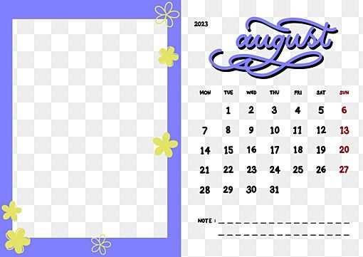 calendar photo frame template