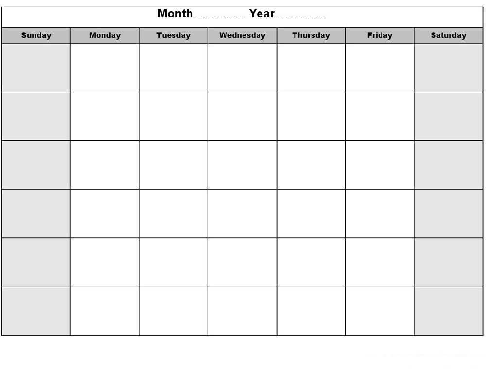 monthly activity calendar template