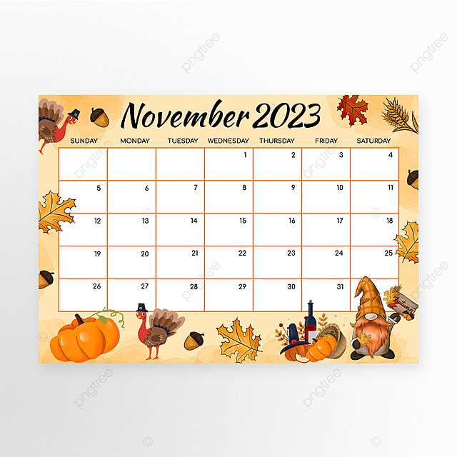 free november calendar template