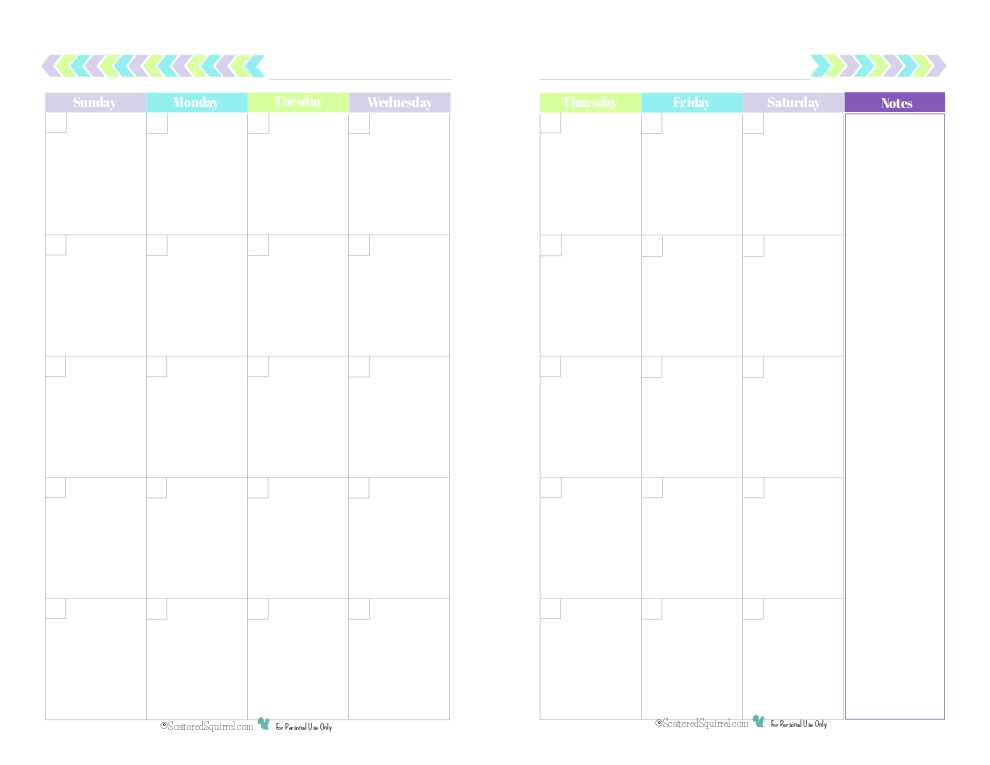 2 page per month calendar template