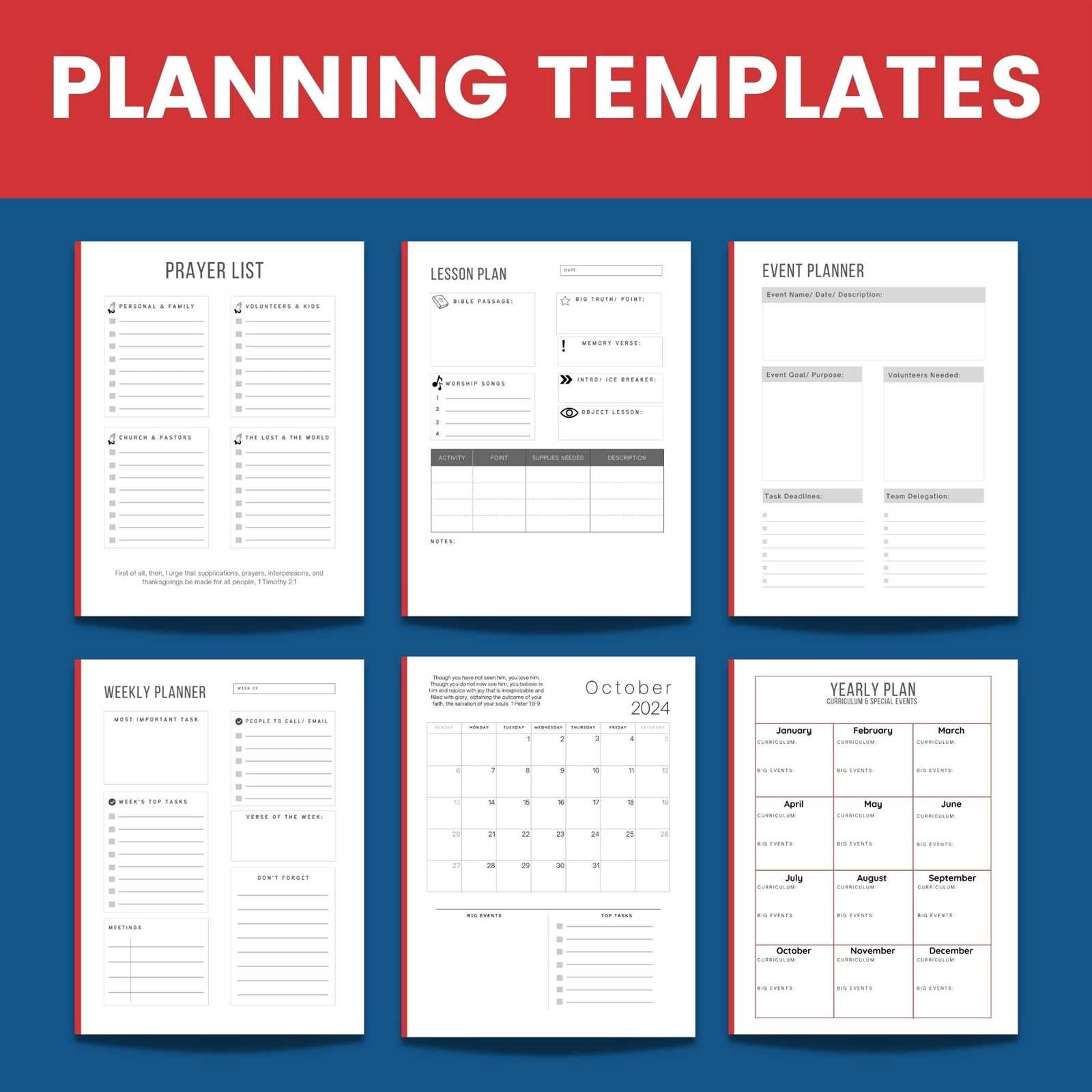 ministry calendar template