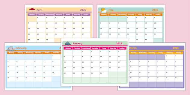 pocketbook calendar template