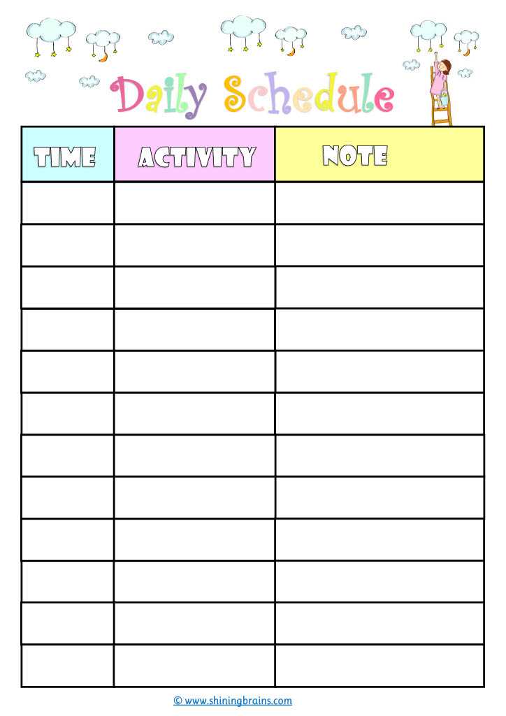 daily work calendar template