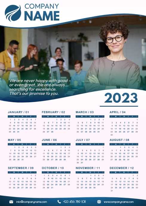 yearly business calendar template