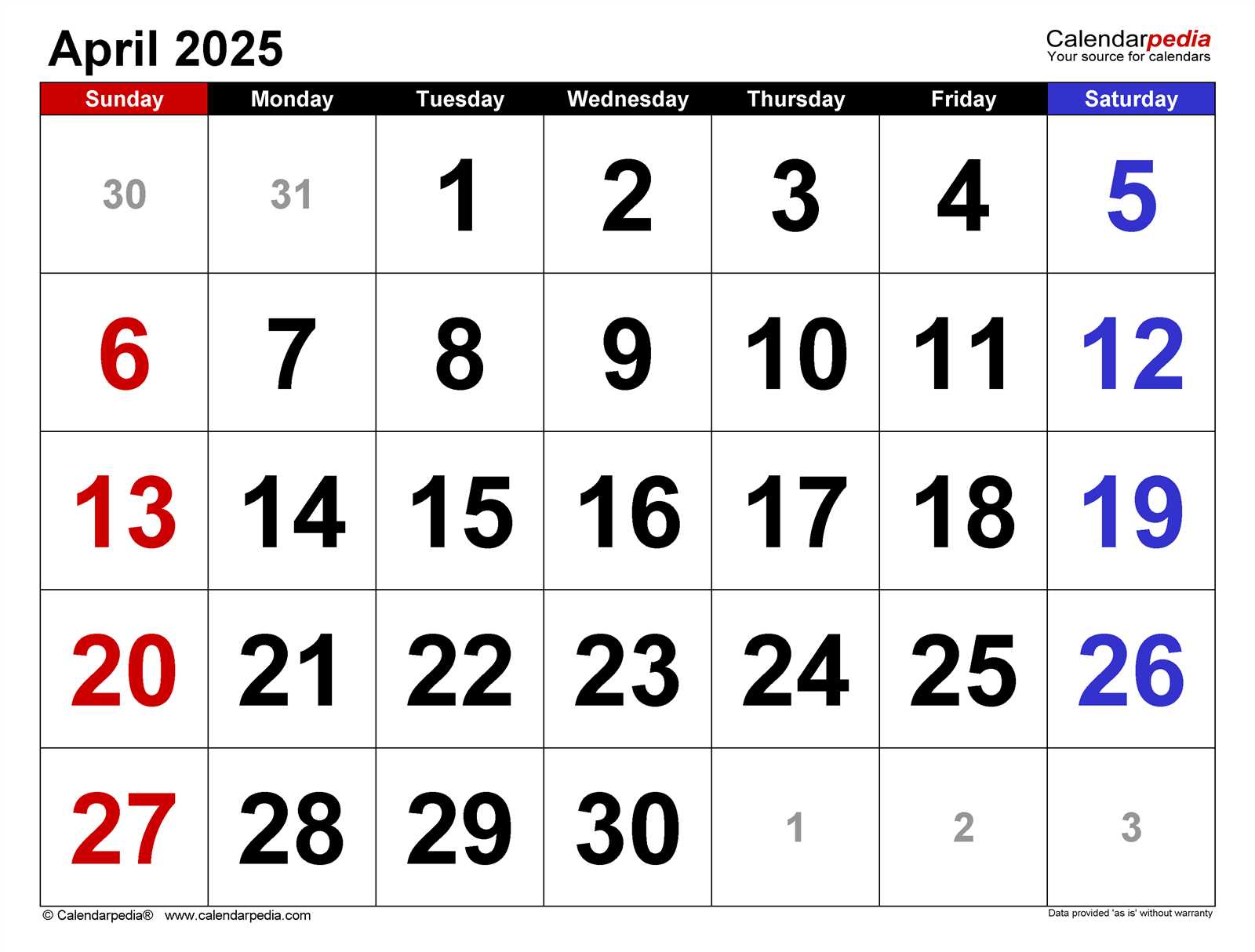 editable calendar template april 2025