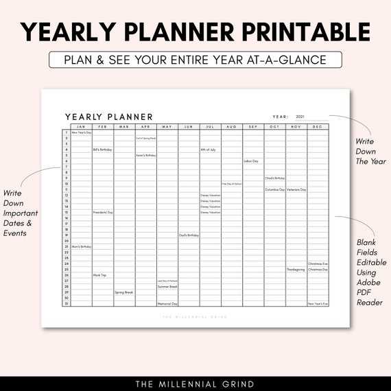 editable yearly calendar template