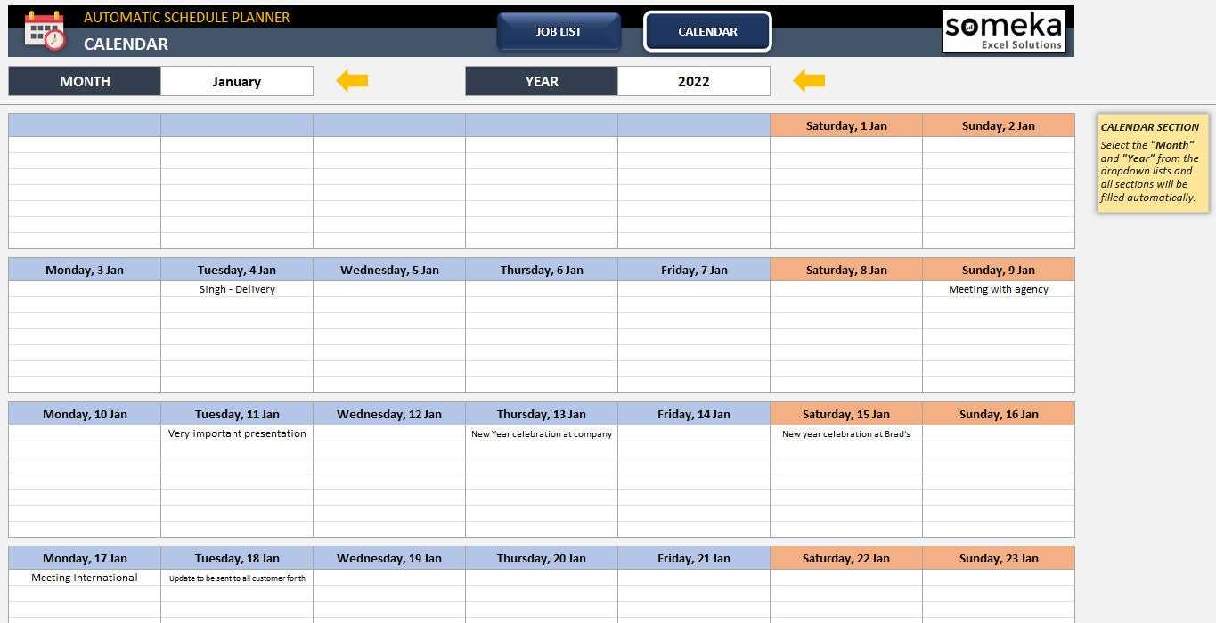 calendar maker template