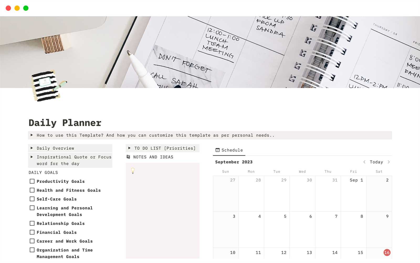 notion templates calendar