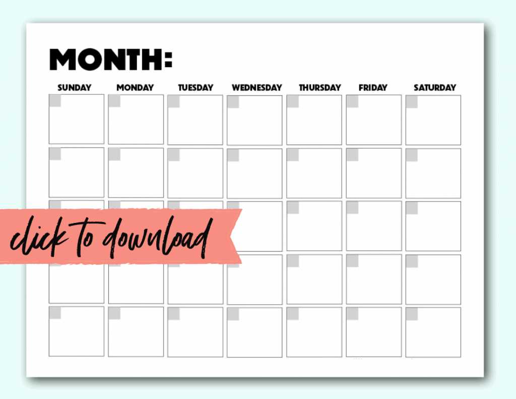 printable calendar blank template