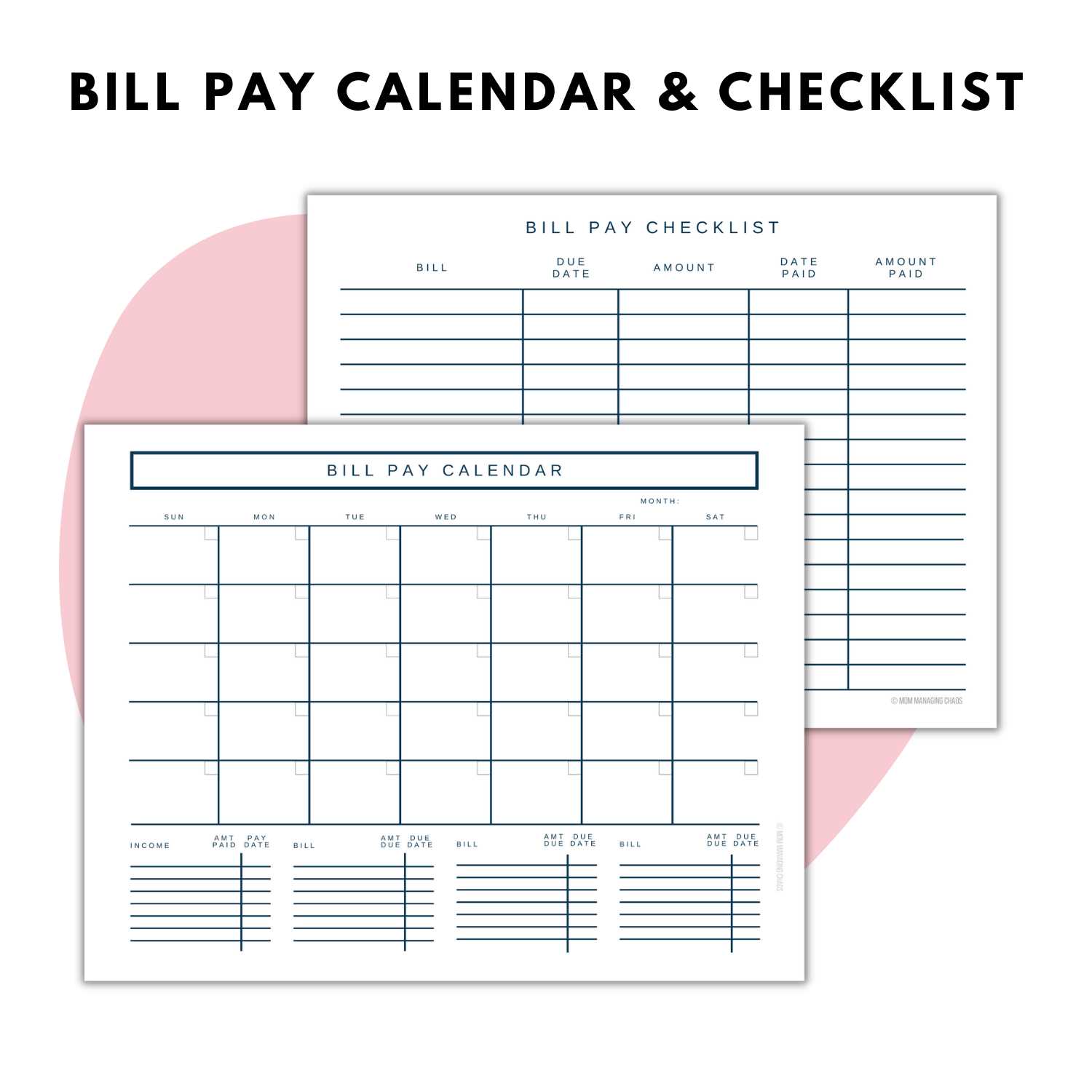 monthly payment calendar template