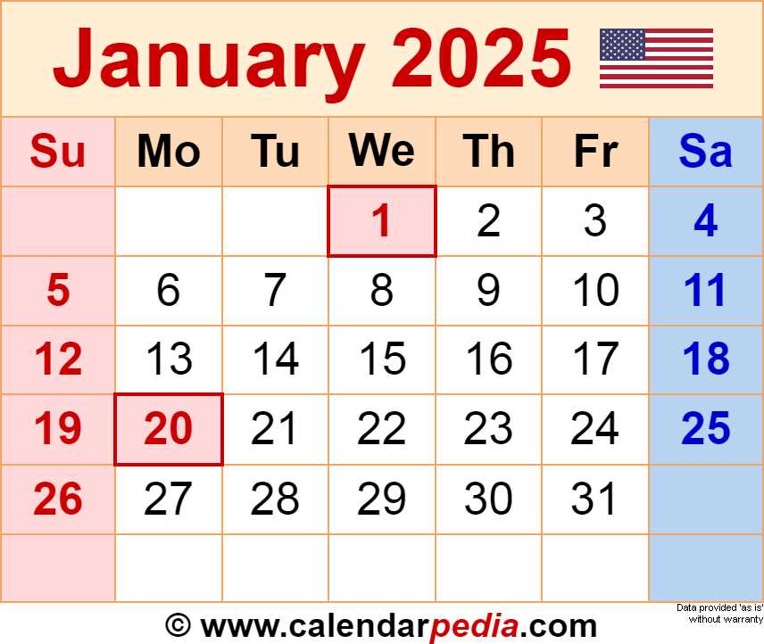 calendar templates january 2025