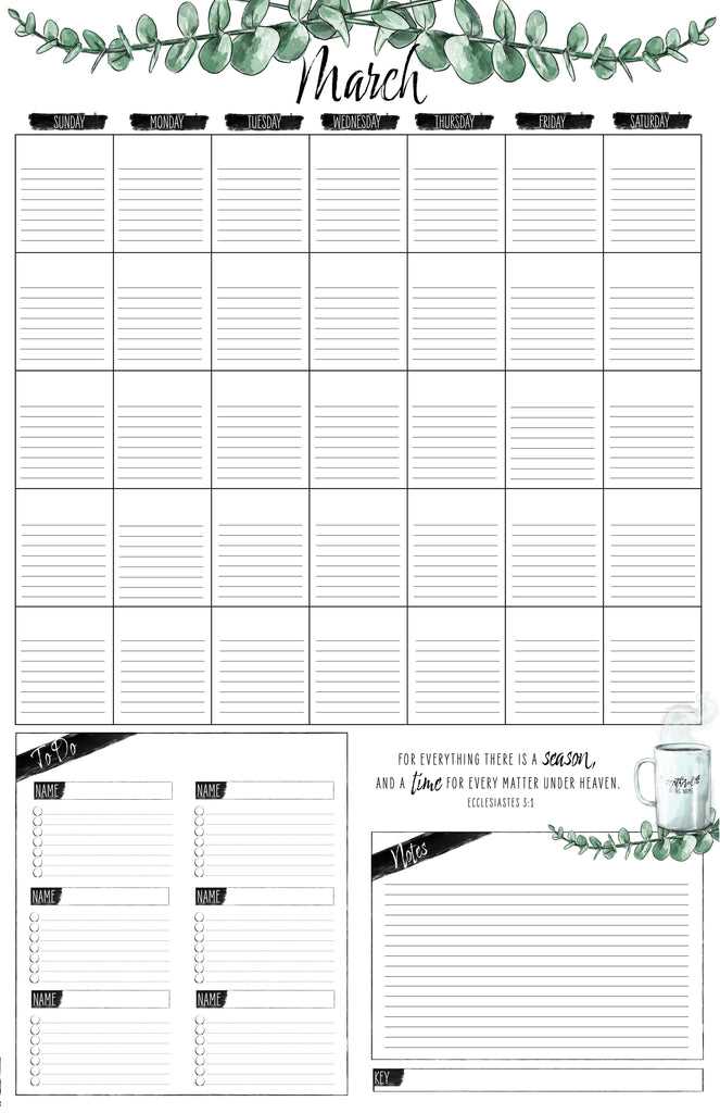 missionary dinner calendar template