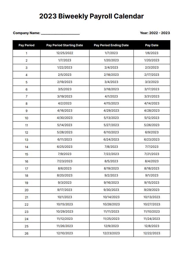 biweekly calendar template