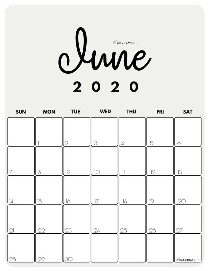 june calendar template editable