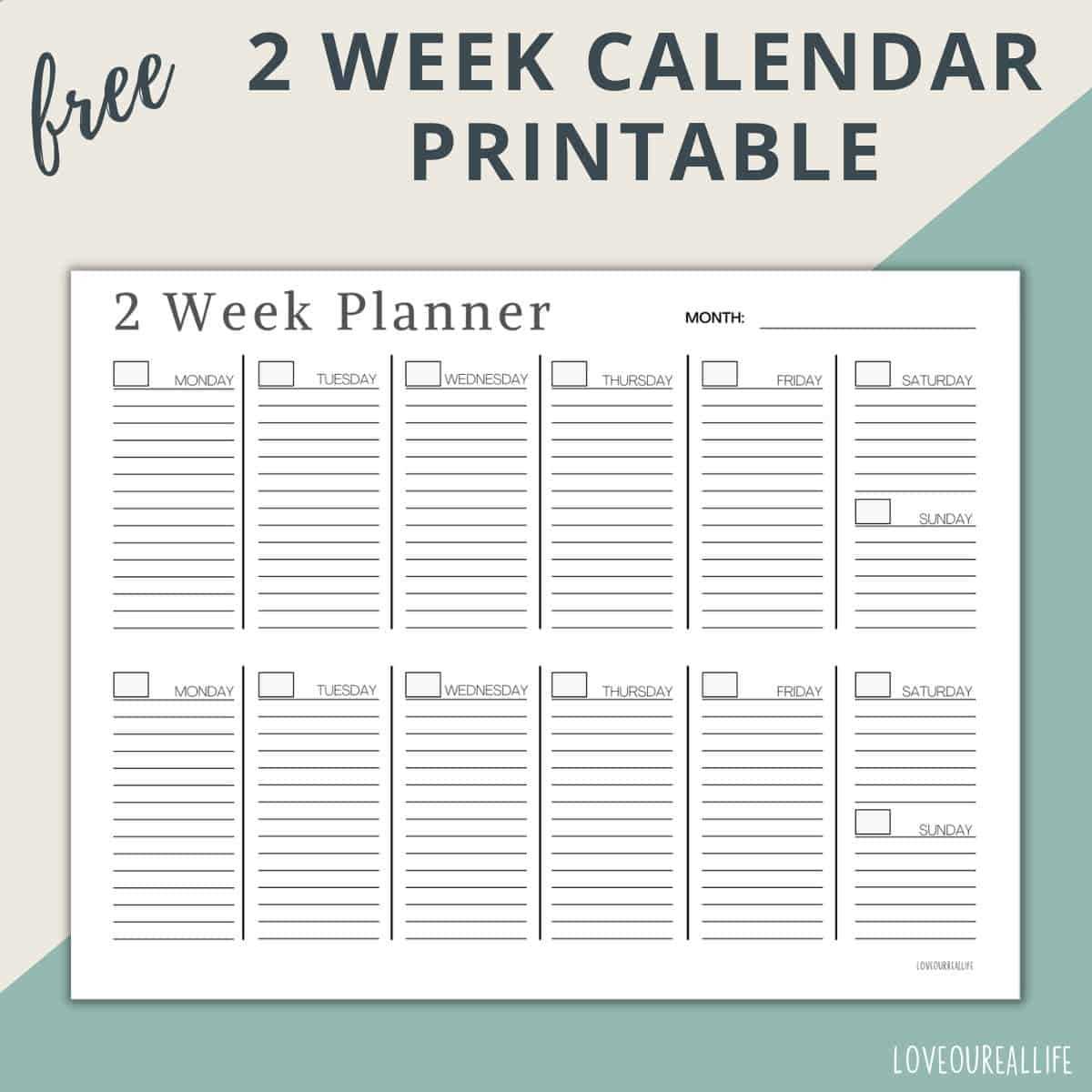 week calendar planner template