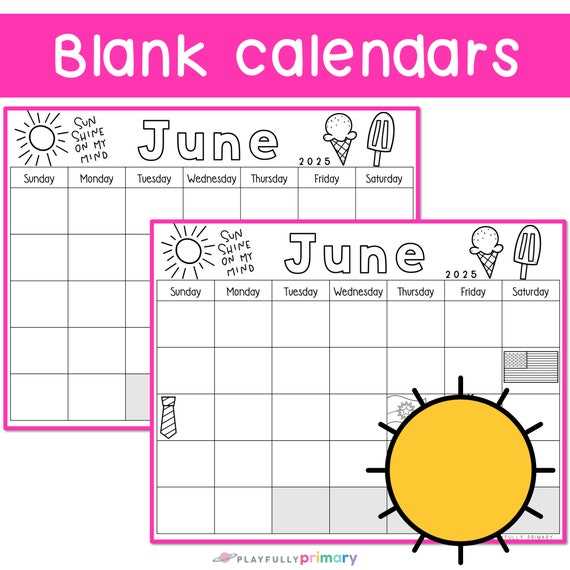 template for june 2025 calendar