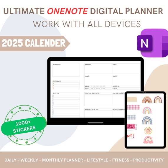 onenote calendar template 2025
